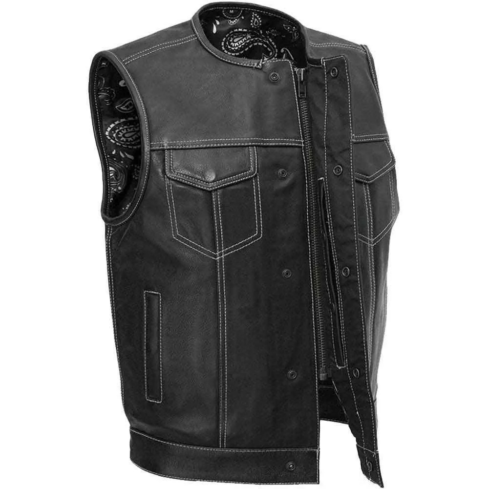 First Mfg Mens Bandit Concealment Leather Vest