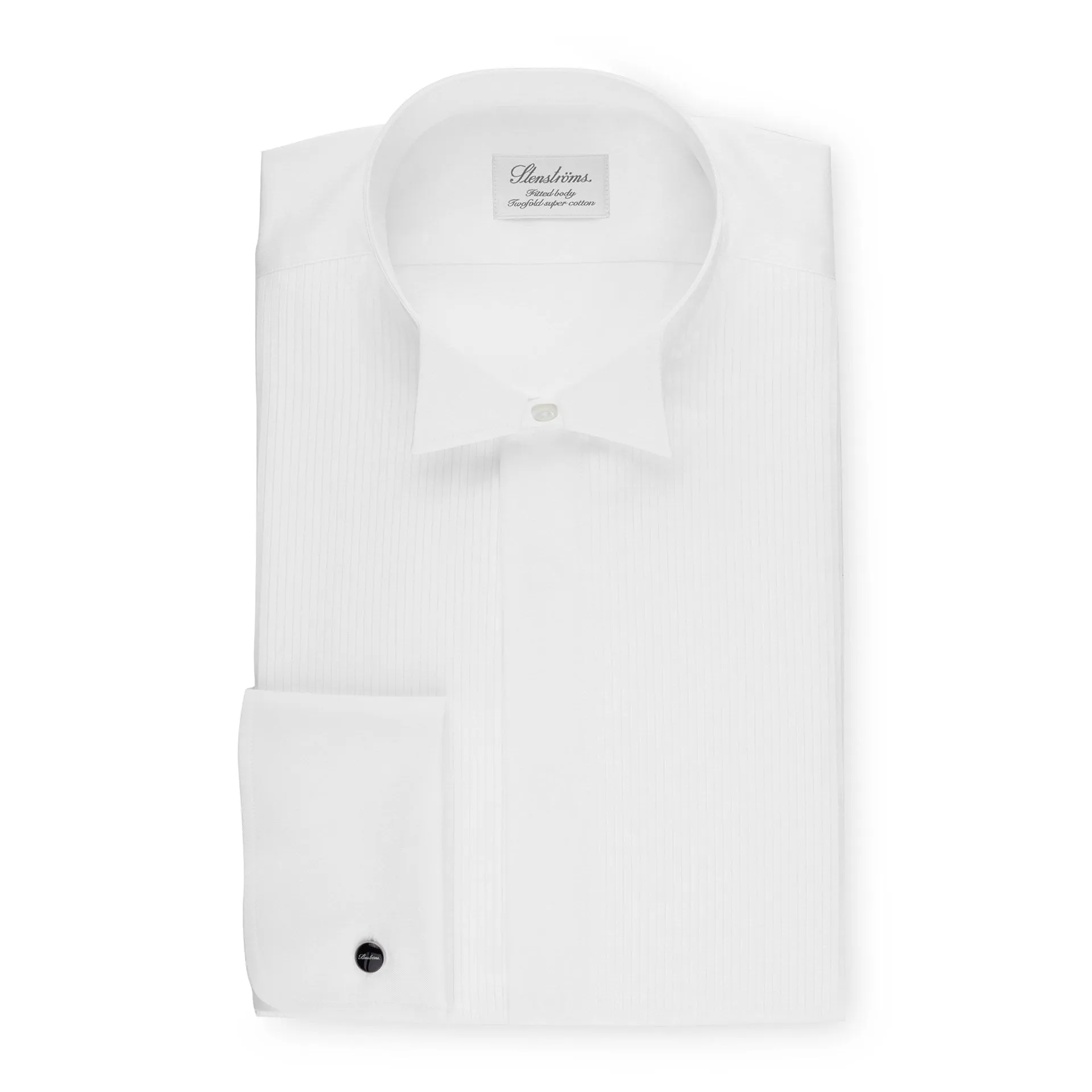 Fitted Body White Tuxedo Shirt, Wing Collar, French Cuffs 627401 1032 000