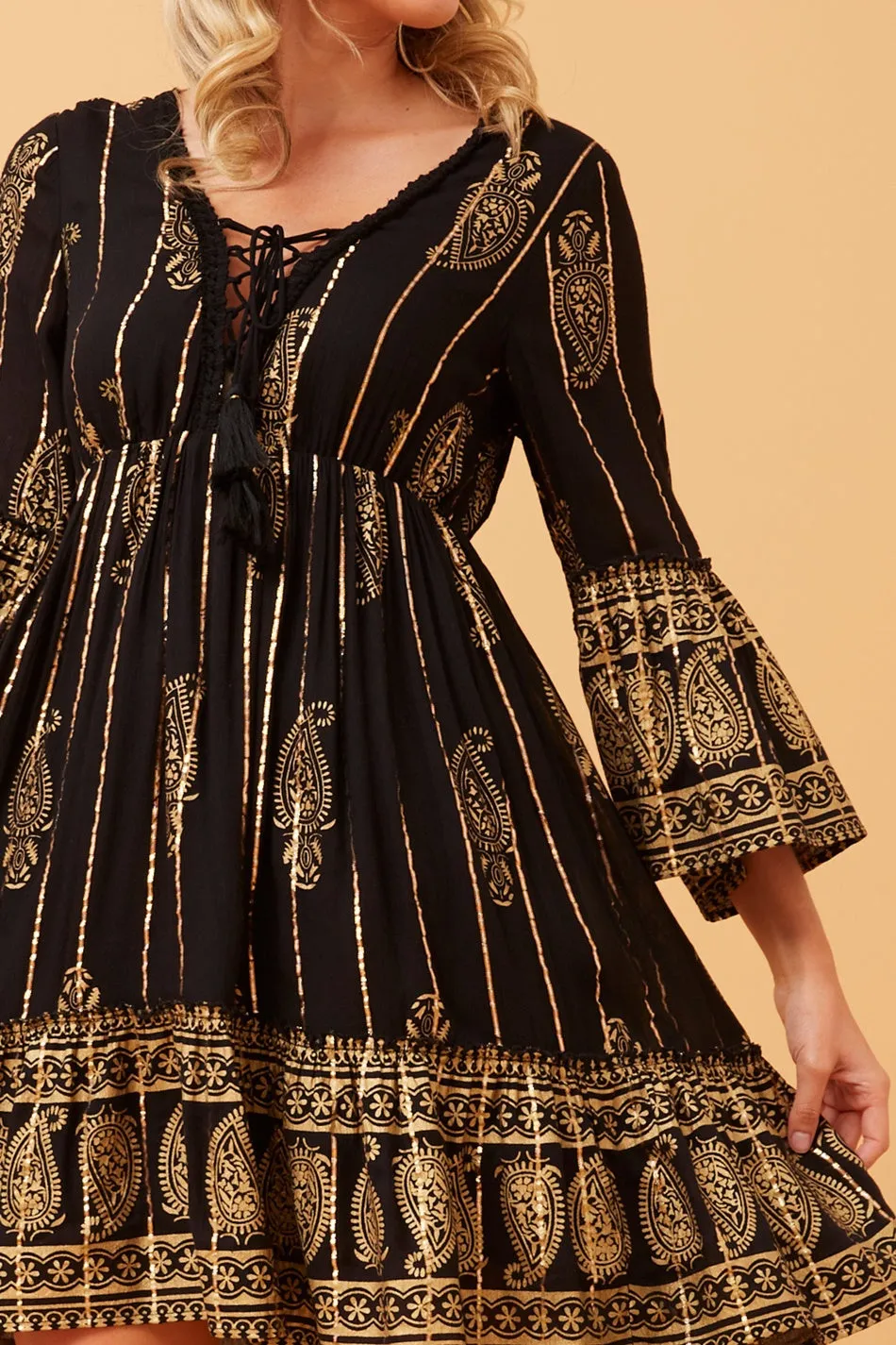 GEETA PAISLEY BOHO DRESS