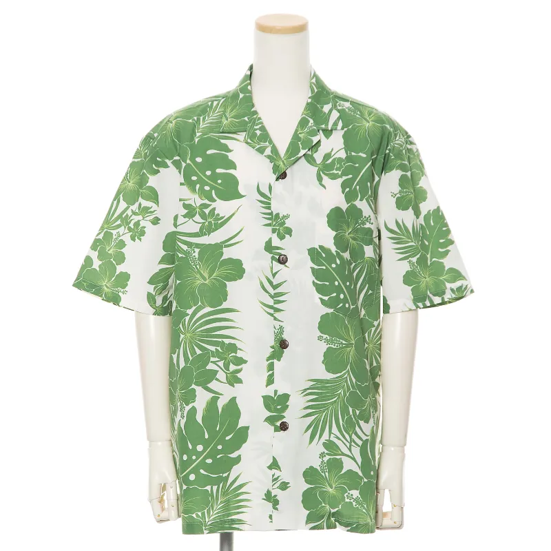 Green Hibiscus Hawaiian Shirt | Green