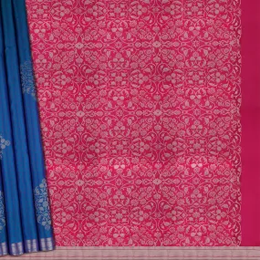 Handwoven Blue with Pink Soft Silk Saree - 1781T009271DSC