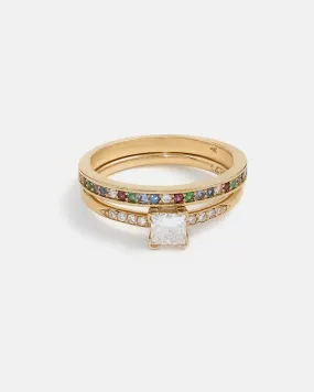 Harmony Ring with Lab-grown Diamonds and Pavé Confetti Ring