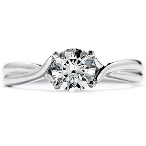 Hearts On Fire Simply Bridal Twist Solitaire Diamond Engagement Ring