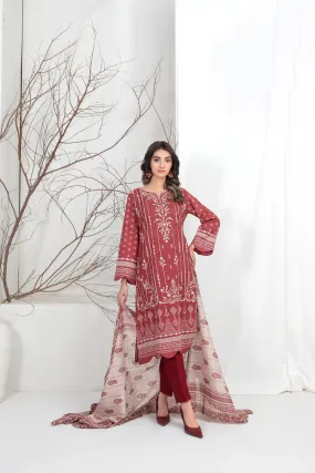 LAMIYAH BY TAWAKKAL 3 Piece Un Stitched Suit - D-2466