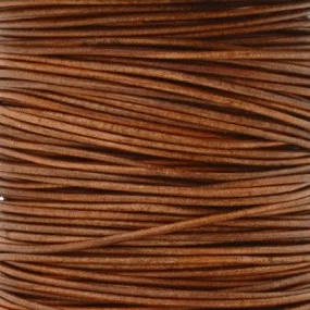 Leather Cord-Round-1mm Soft-Natural Light Brown-10 Meter Spool