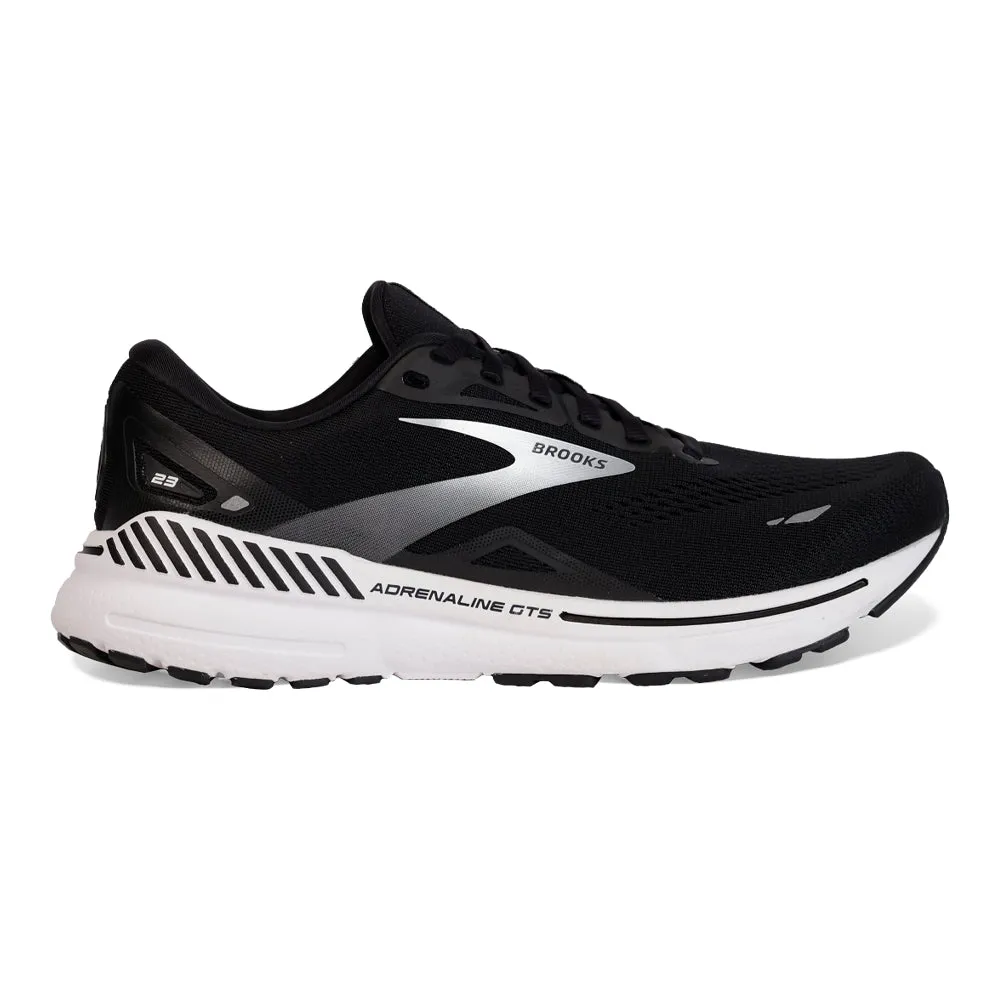 Men's Brooks Adrenaline GTS 23, Black/White/Silver, 11.5 D Medium