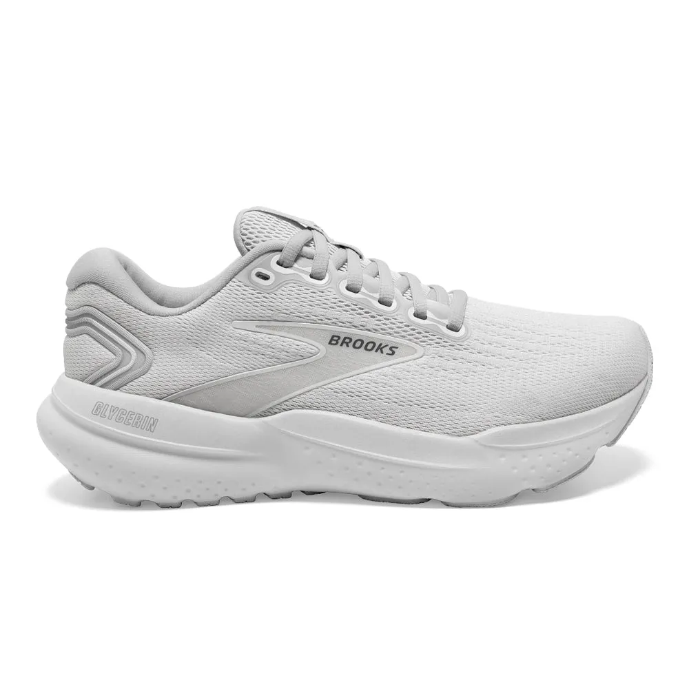 Men's Brooks Glycerin 21, White/White/Grey, 11.5 D Medium