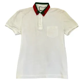 Men's Embroidered Bee Polo Shirt White Size S