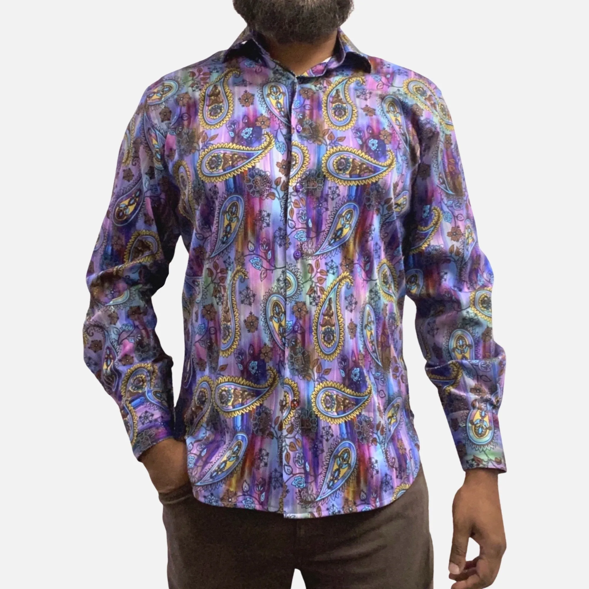 Mens Paisley Shirt by Luchiano Visconti 4621 | Clearance Sale