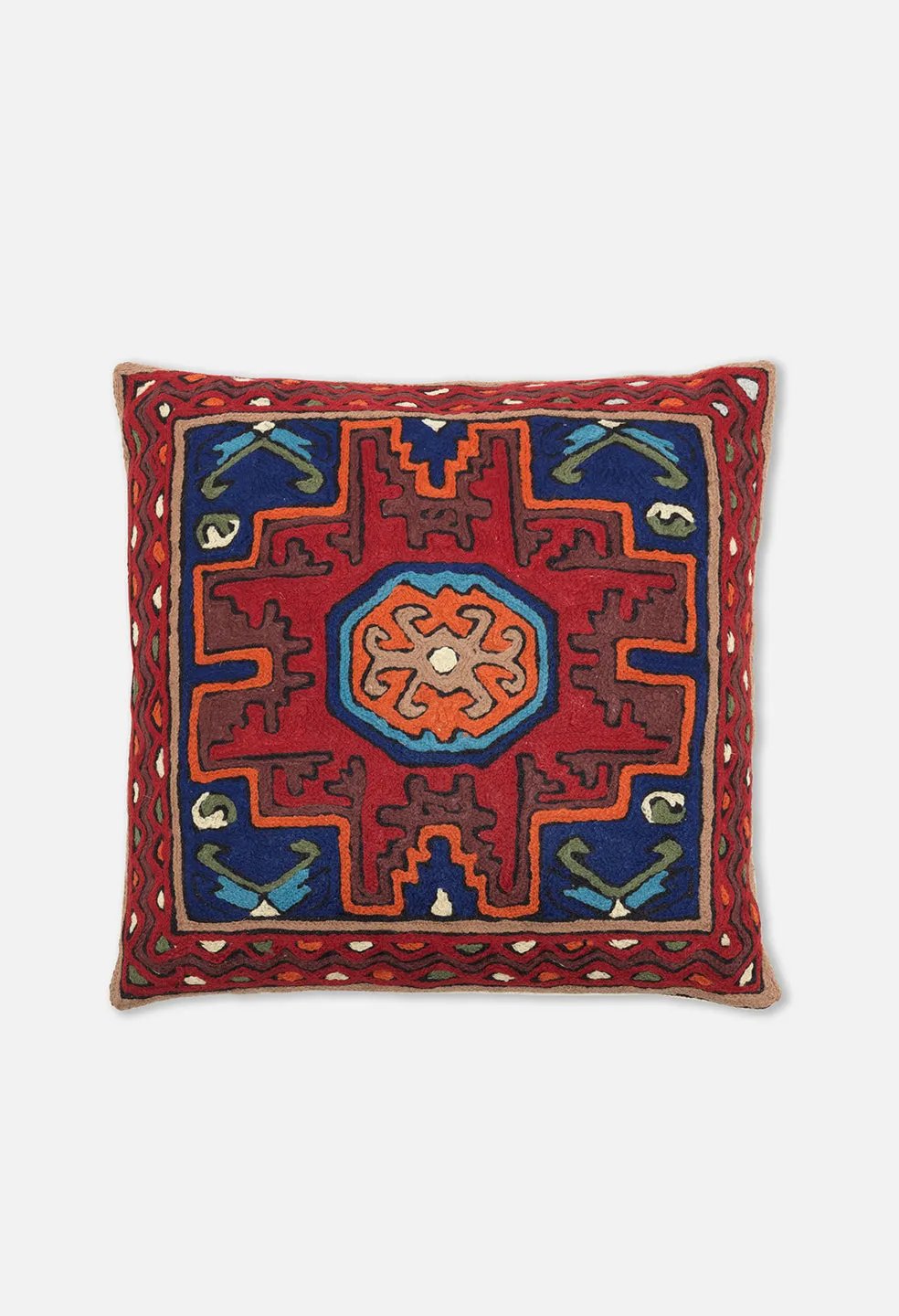 Nepalese Octagon Pillow / Burgundy Multi