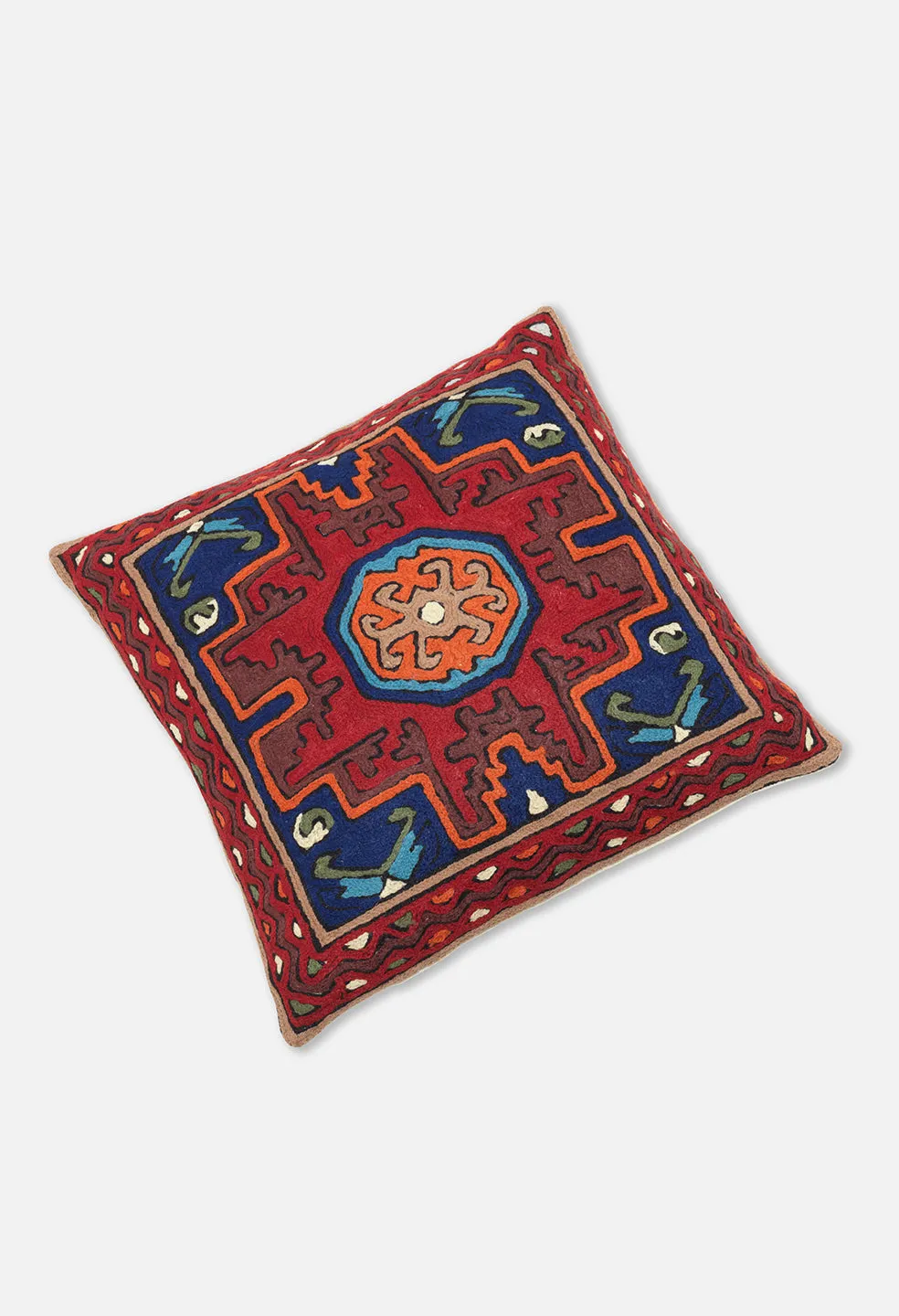 Nepalese Octagon Pillow / Burgundy Multi