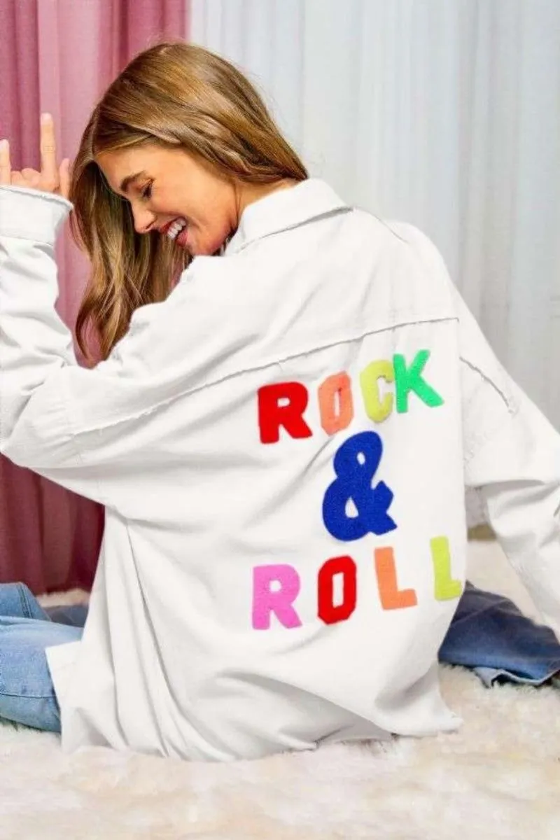 Oversized Embroidered Shacket - Rock & Roll