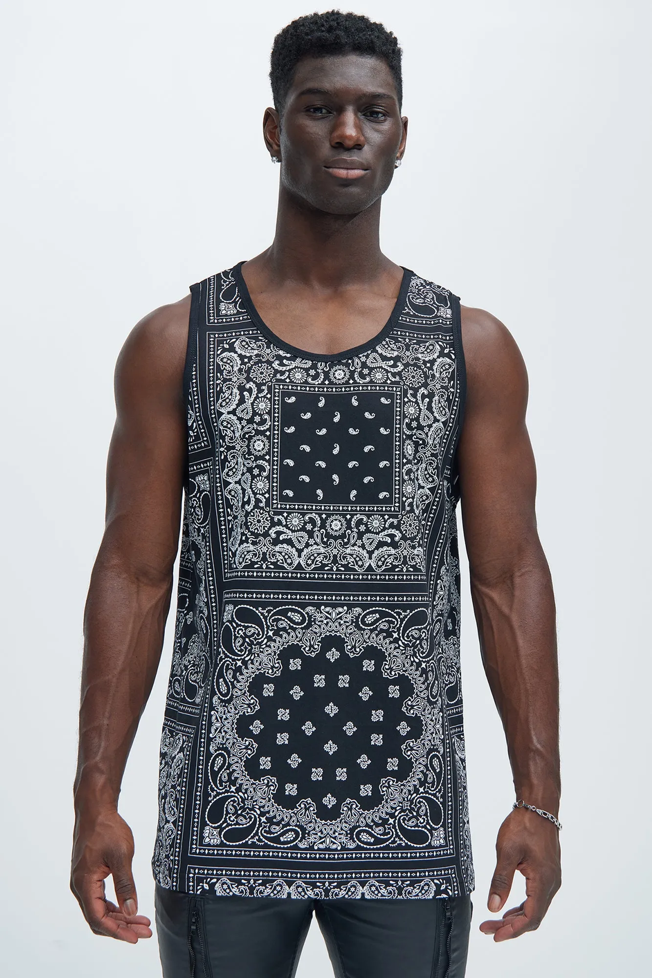 Paisley Tank Top - Black