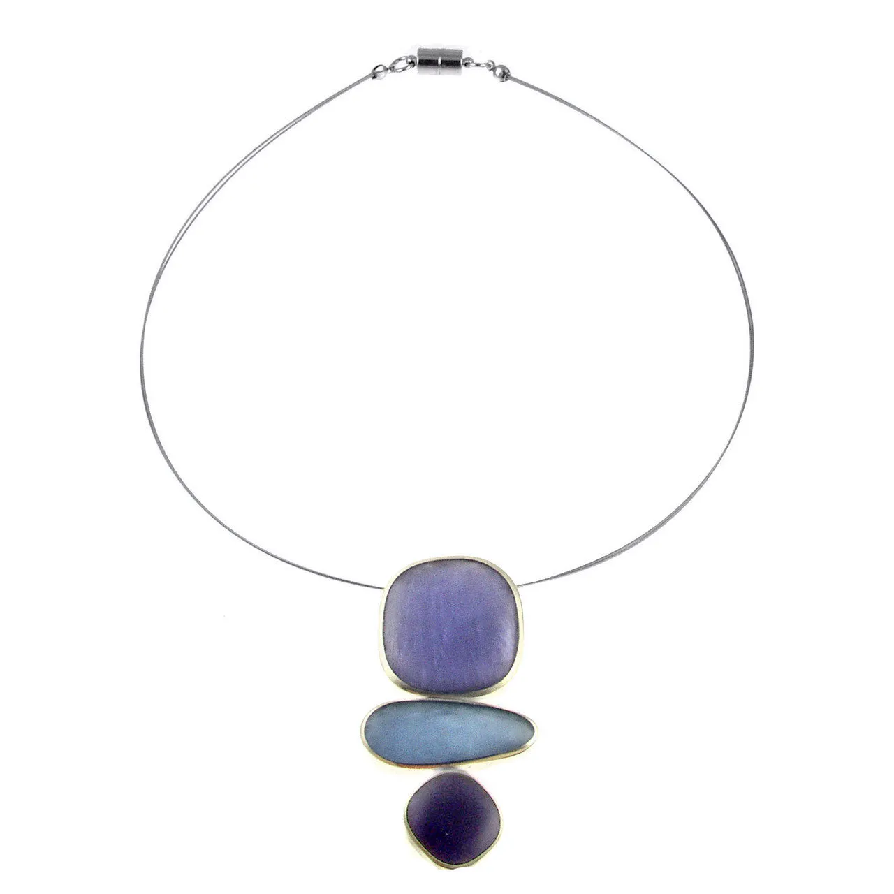 Periwinkle Triple Drop Pendant Necklace