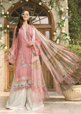 Pink Mariya B Designer Pakistani Lawn Suits Super Hit Collection