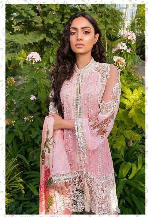 Pink Rosemeen Chikan Work Designer Dress 46001