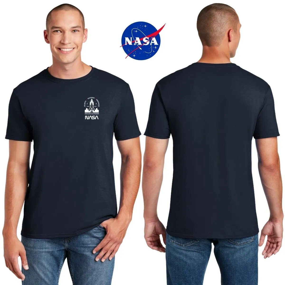 Playera Deportiva Hombre Nasa Cohete Espacial Escudo