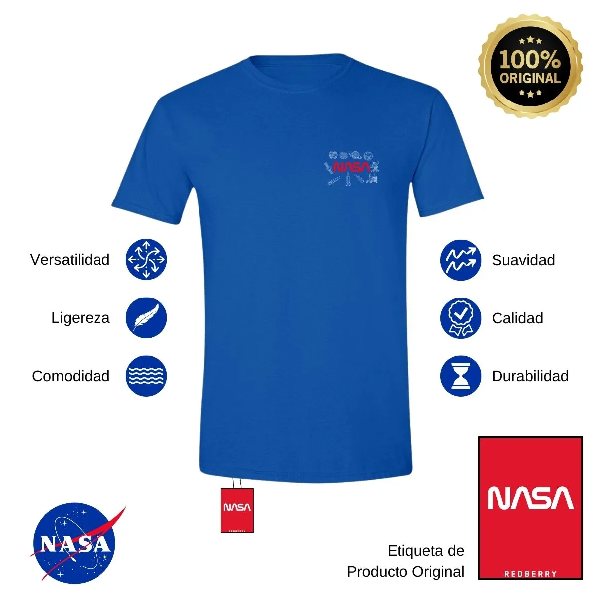 Playera Deportiva Hombre Nasa Espacio Escudo