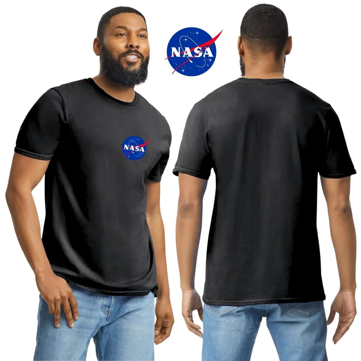 Playera Deportiva Hombre Nasa Logo Espacial Escudo