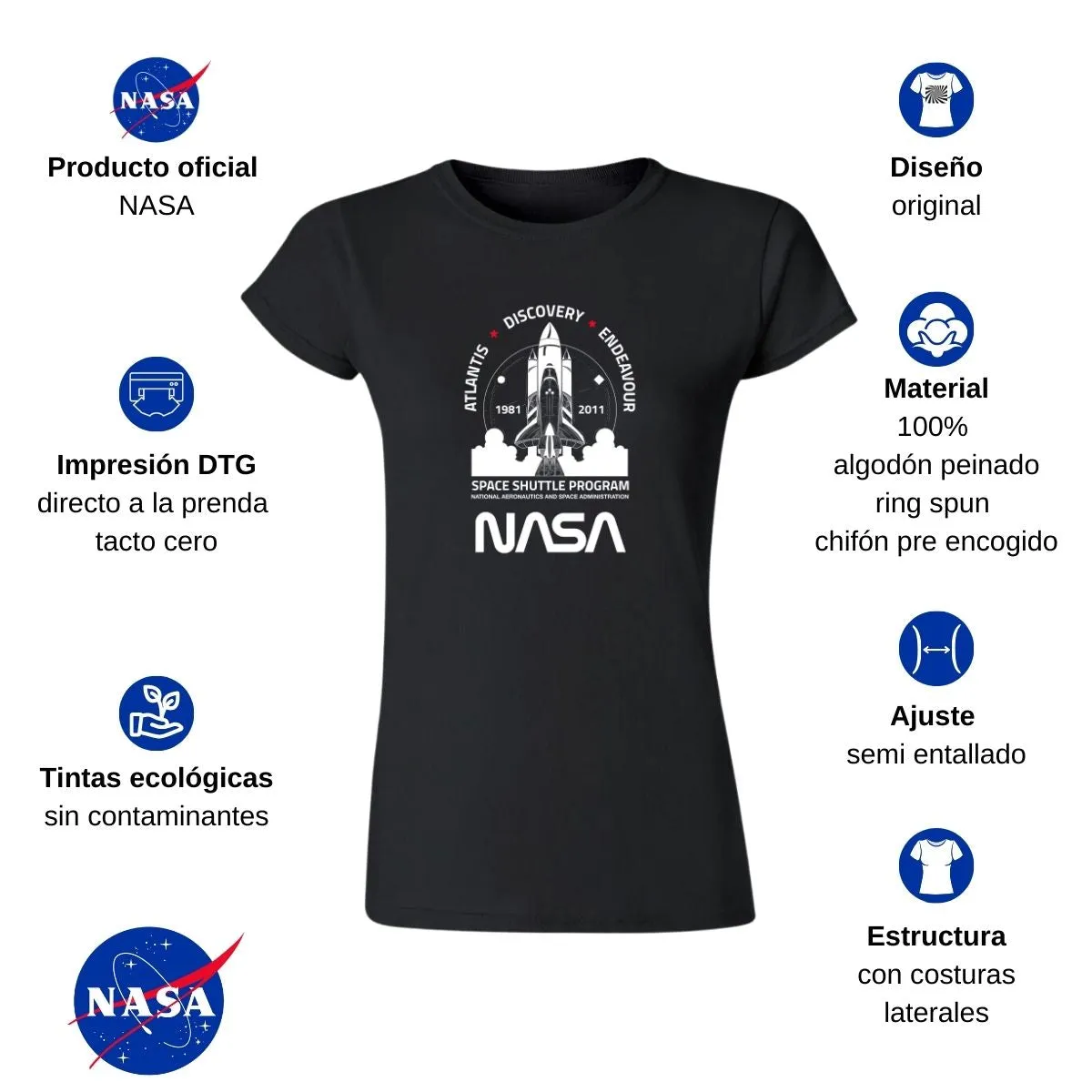 Playera Deportiva Mujer Nasa Cohete