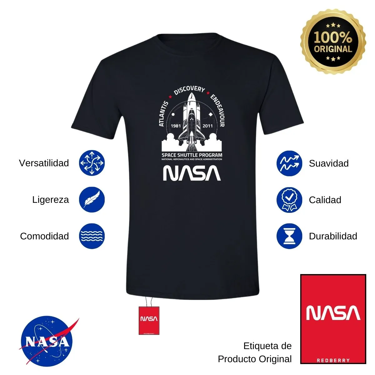 Playera Hombre Nasa Cohete