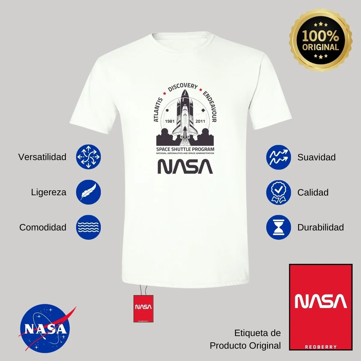 Playera Hombre Nasa Cohete