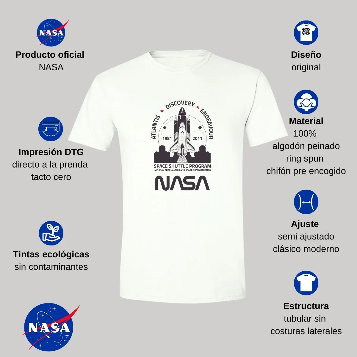 Playera Hombre Nasa Cohete