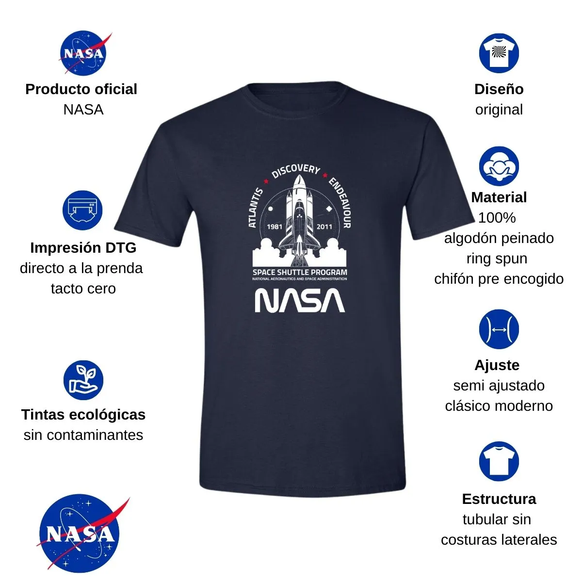 Playera Hombre Nasa Cohete