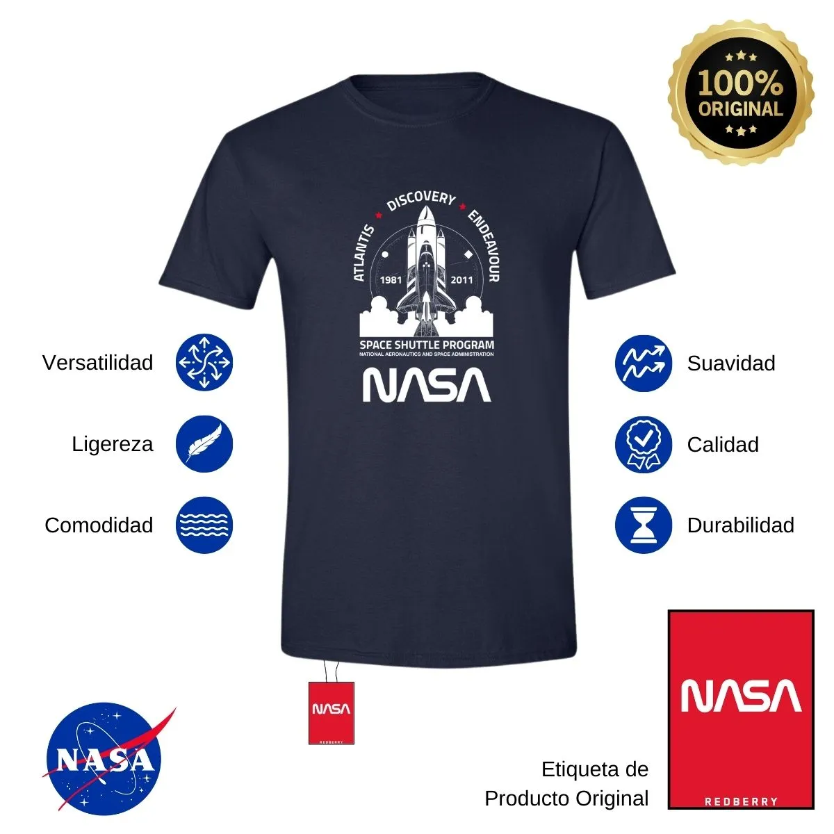 Playera Hombre Nasa Cohete