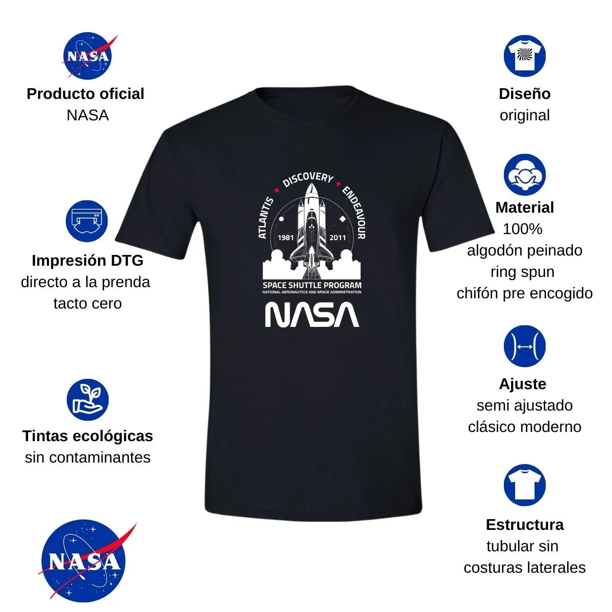 Playera Hombre Nasa Cohete