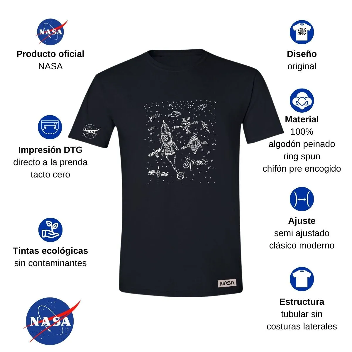 Playera Hombre Nasa Space