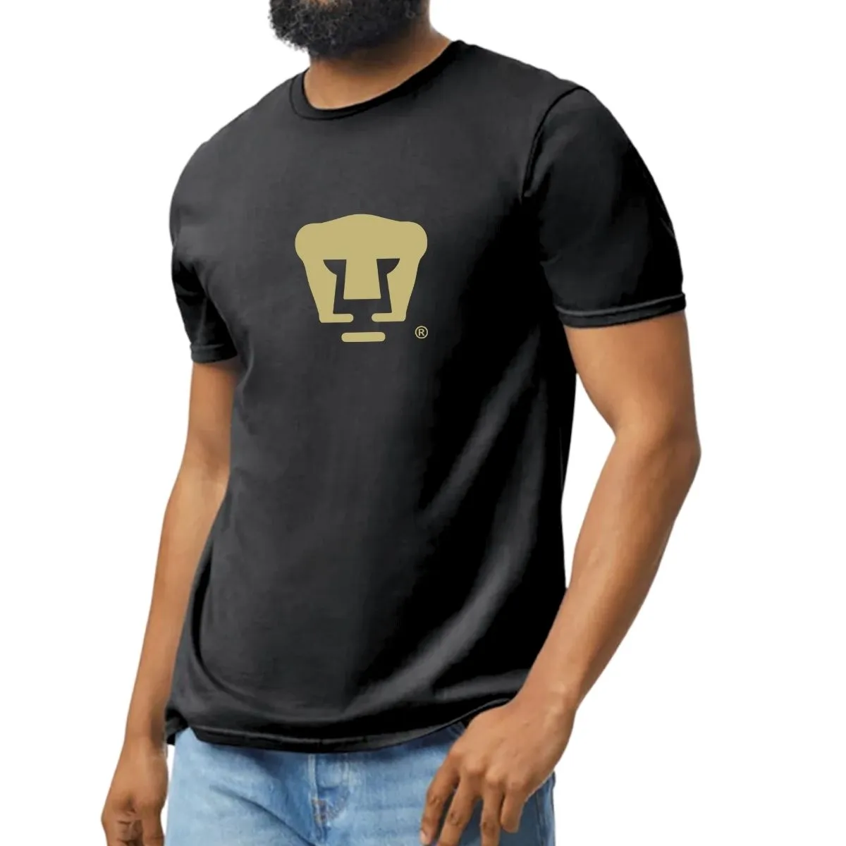 Playera Hombre Pumas UNAM Dorado Logo Vinil