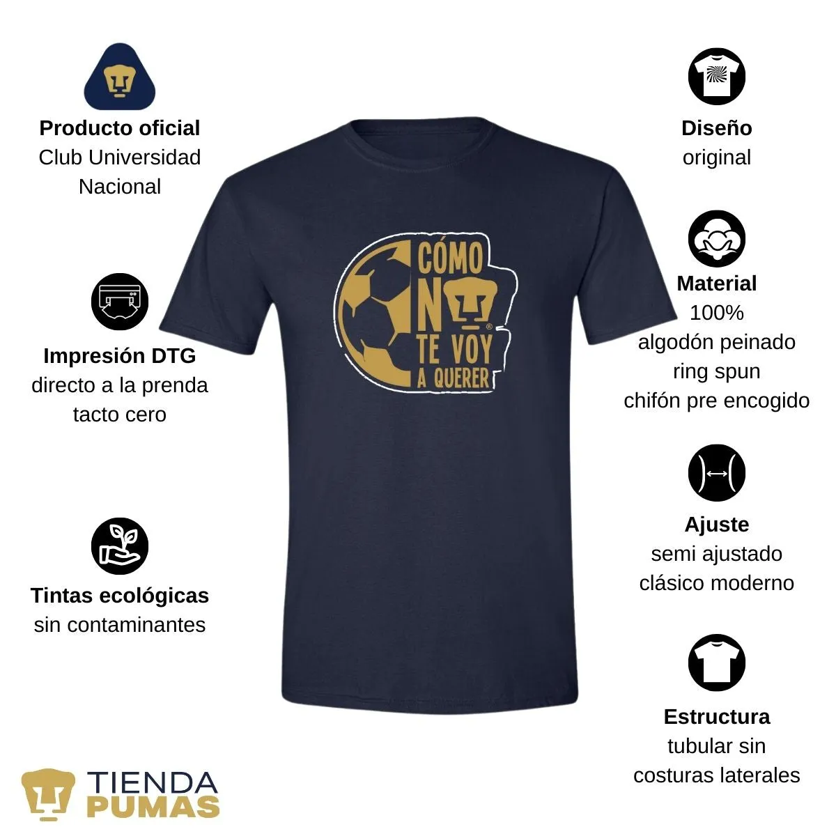 Playera Hombre Pumas UNAM Medio Balón