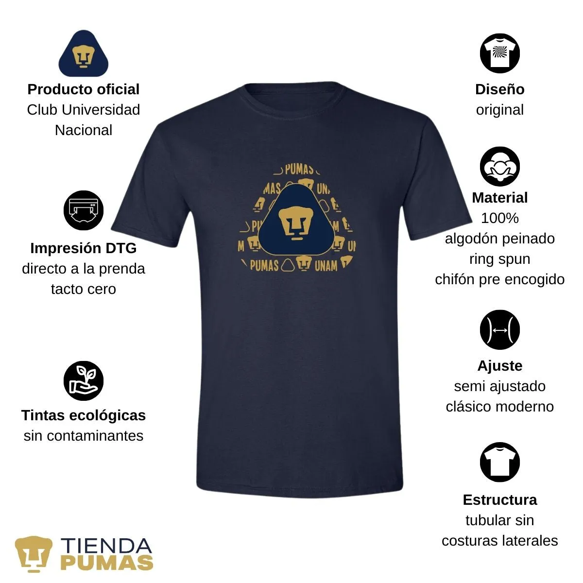 Playera Hombre Pumas UNAM triangular