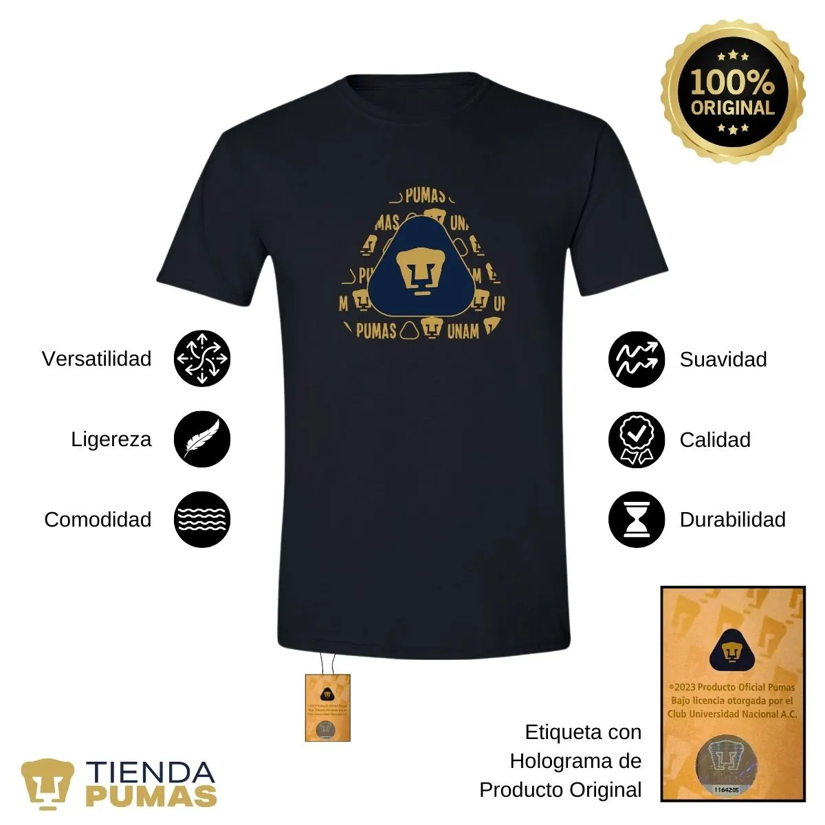 Playera Hombre Pumas UNAM triangular