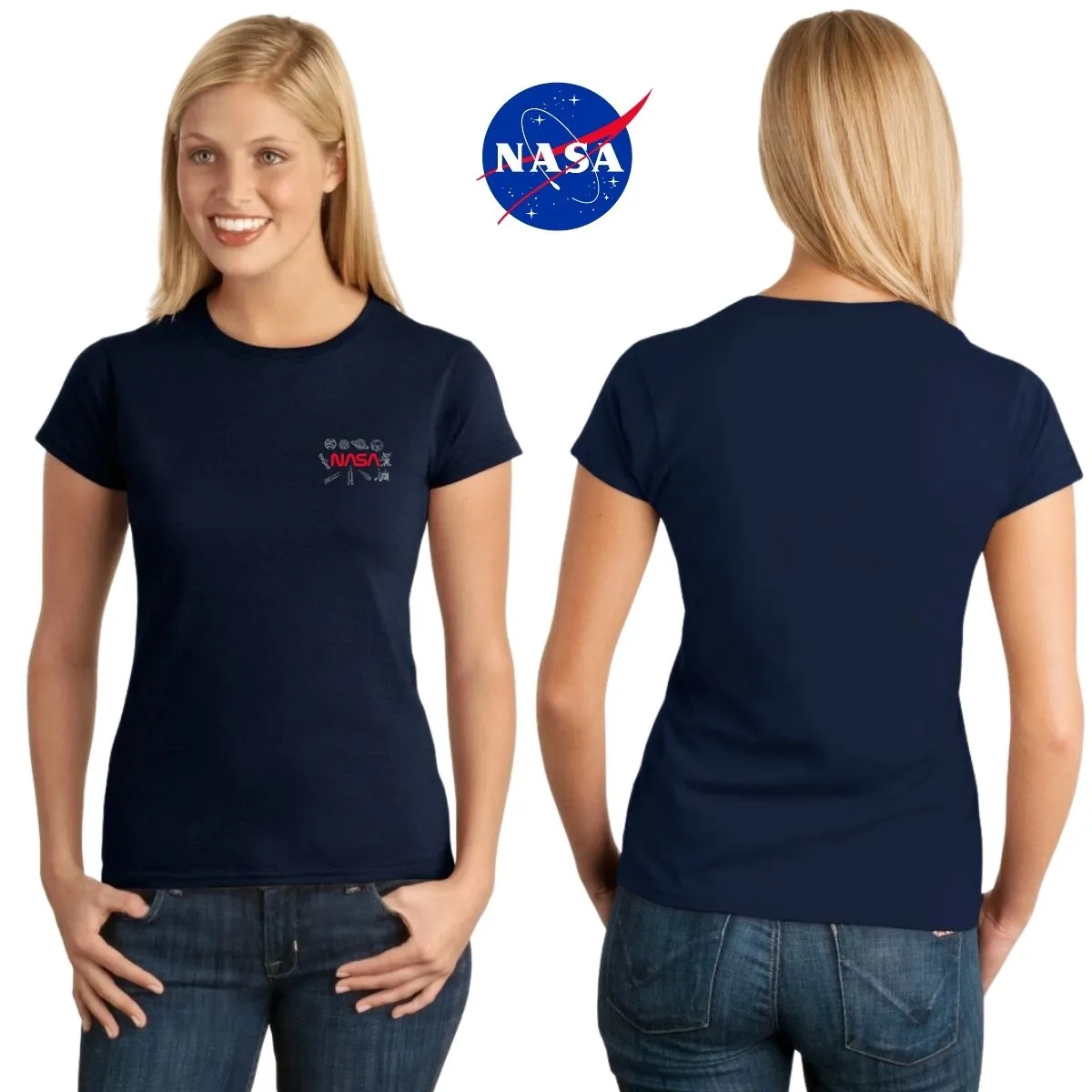 Playera Mujer Nasa Espacio Escudo