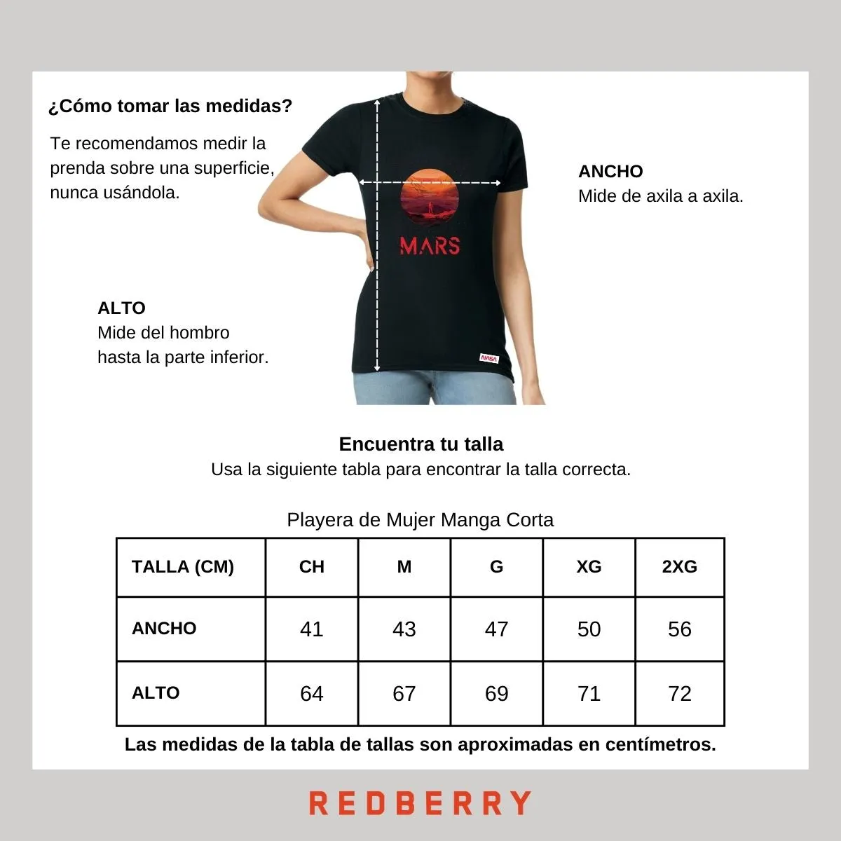 Playera Mujer Nasa Mars