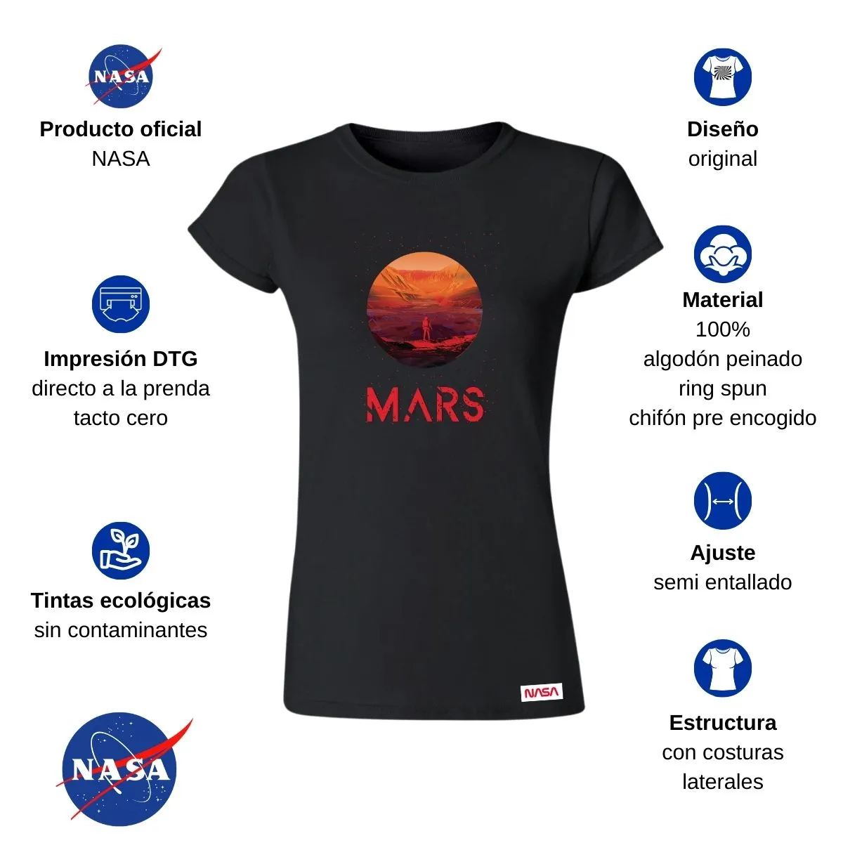 Playera Mujer Nasa Mars