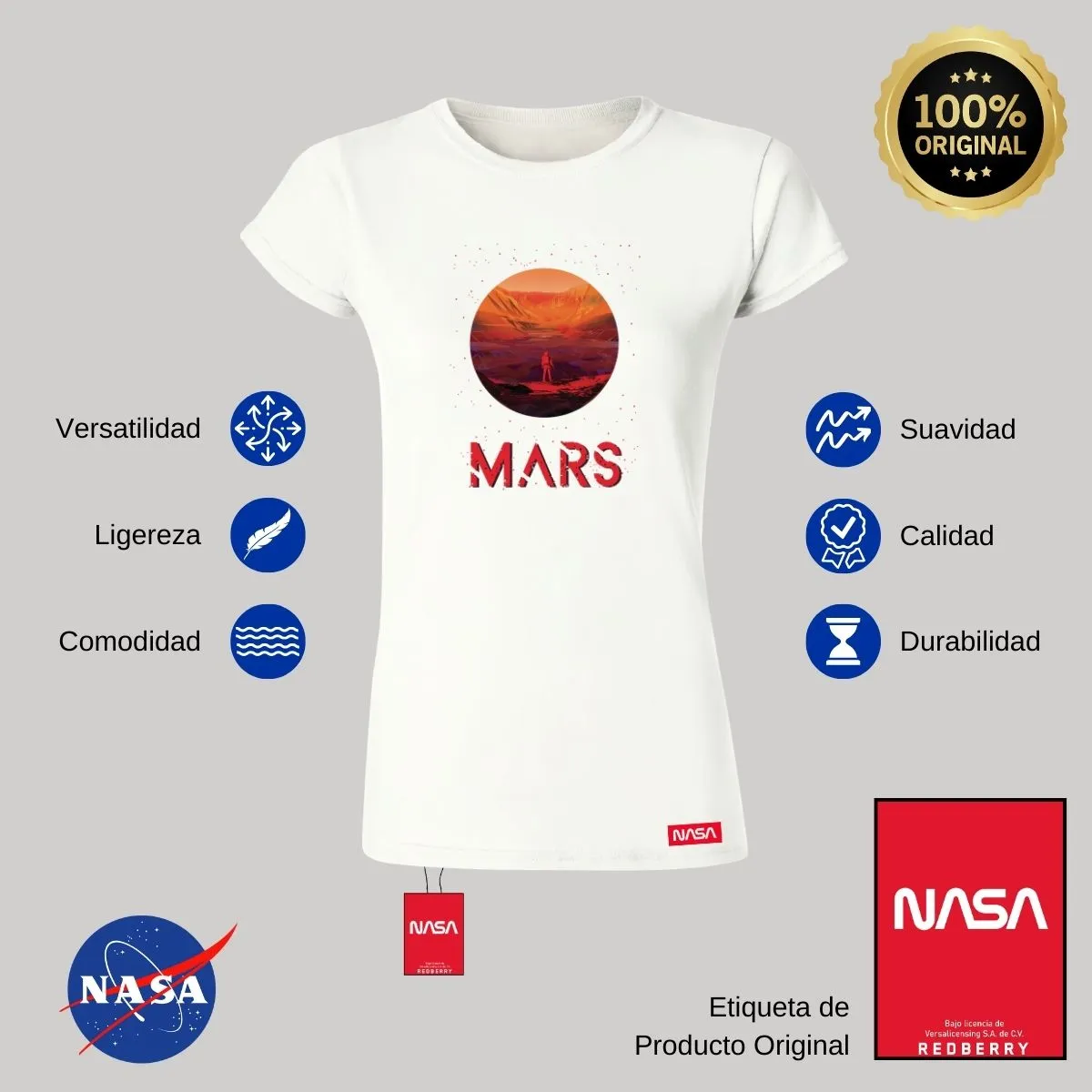 Playera Mujer Nasa Mars