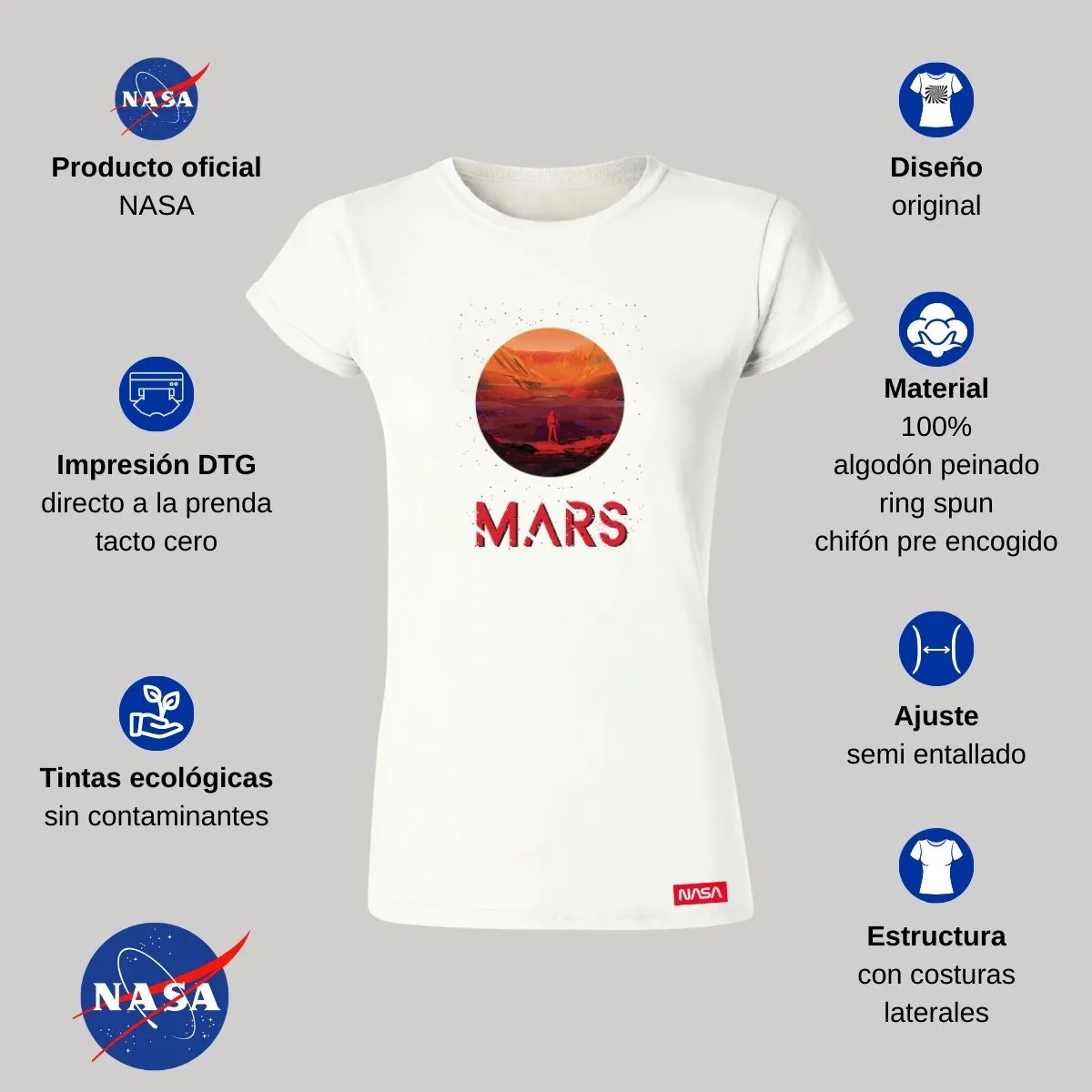 Playera Mujer Nasa Mars