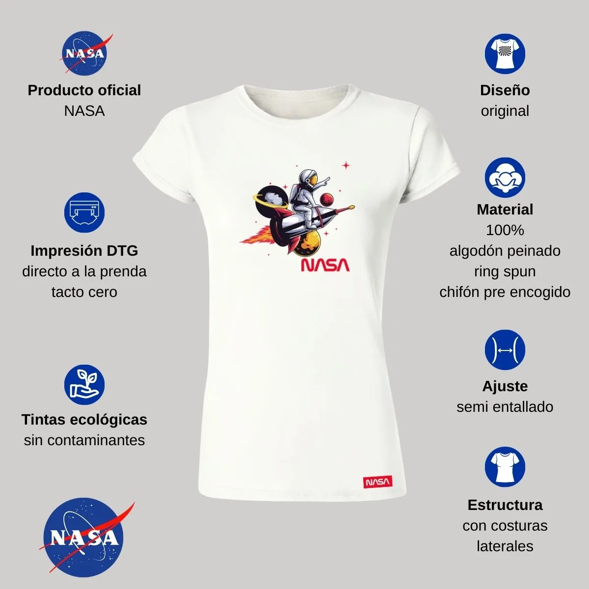 Playera Mujer Nasa Seal