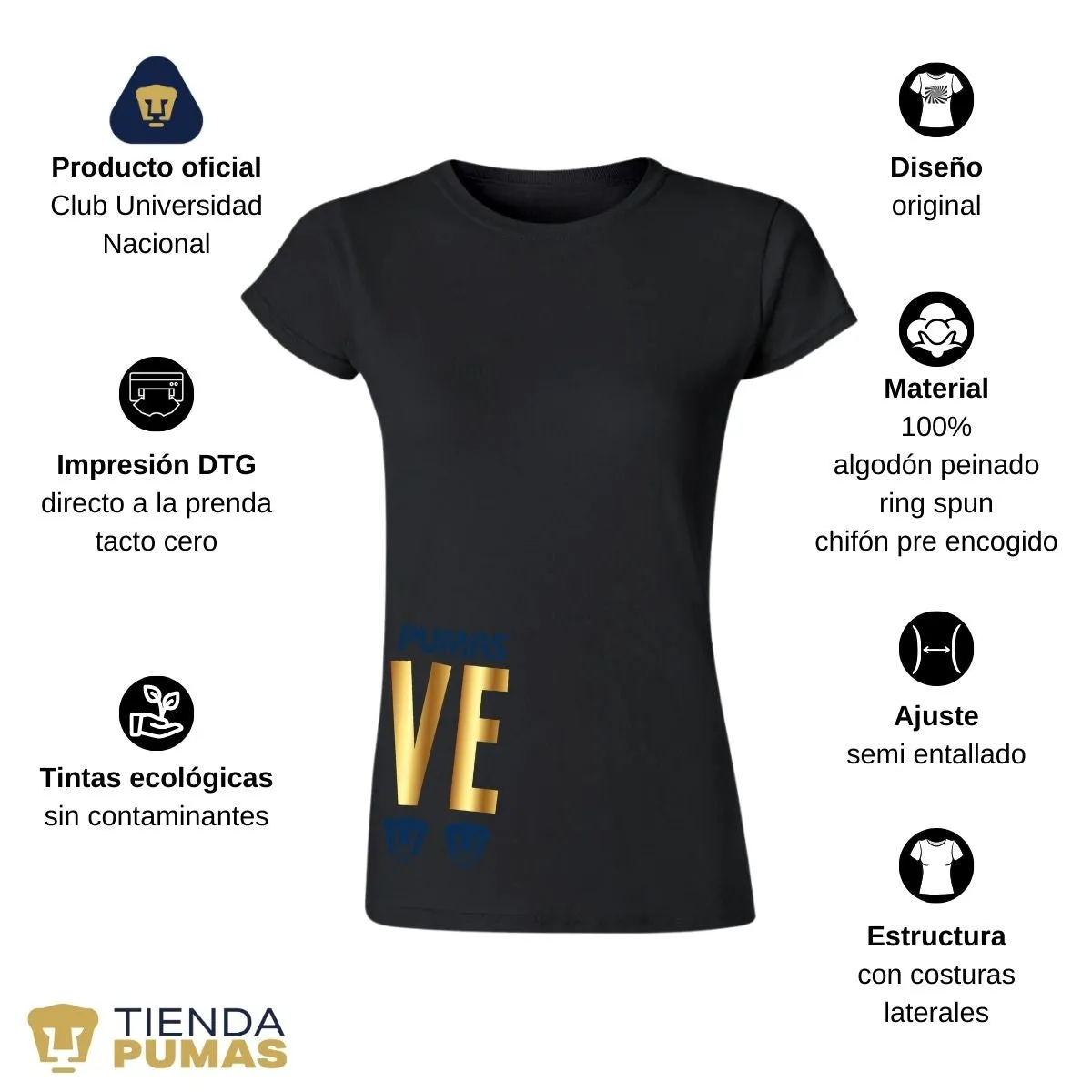 Playera Mujer Pumas UNAM Love 2