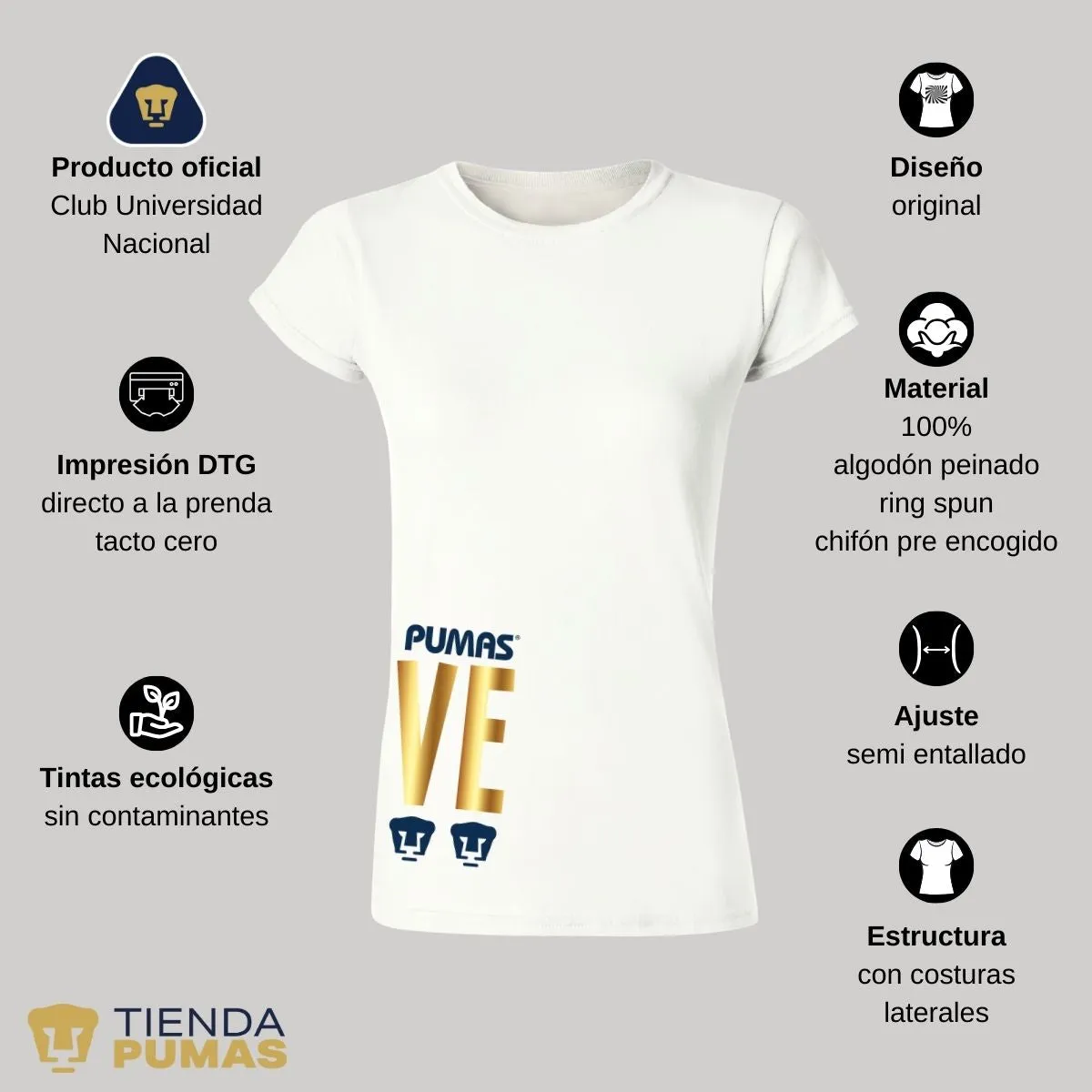 Playera Mujer Pumas UNAM Love 2