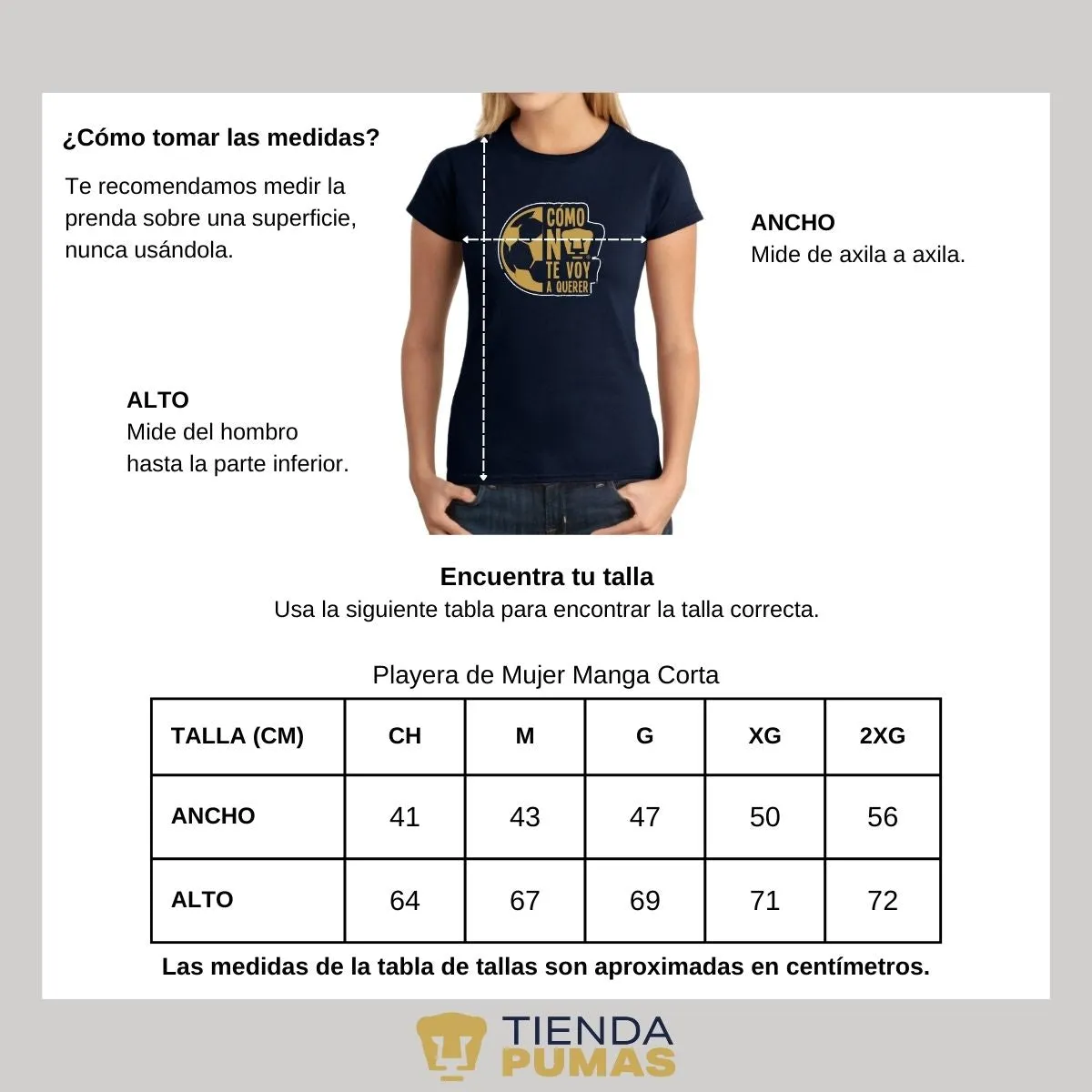 Playera Mujer Pumas UNAM Medio Balón