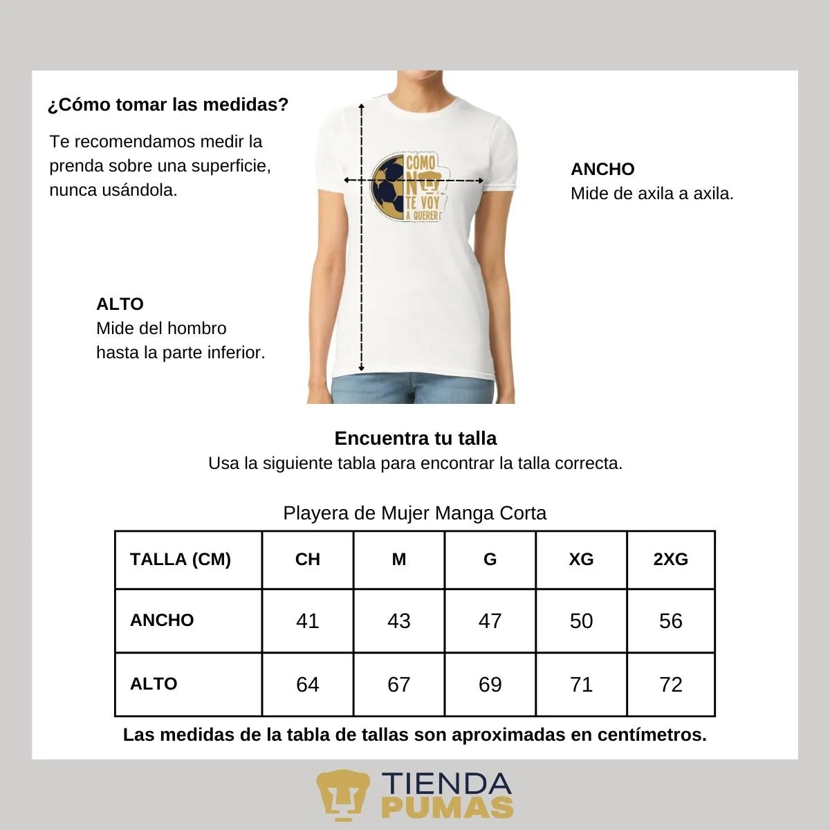 Playera Mujer Pumas UNAM Medio Balón