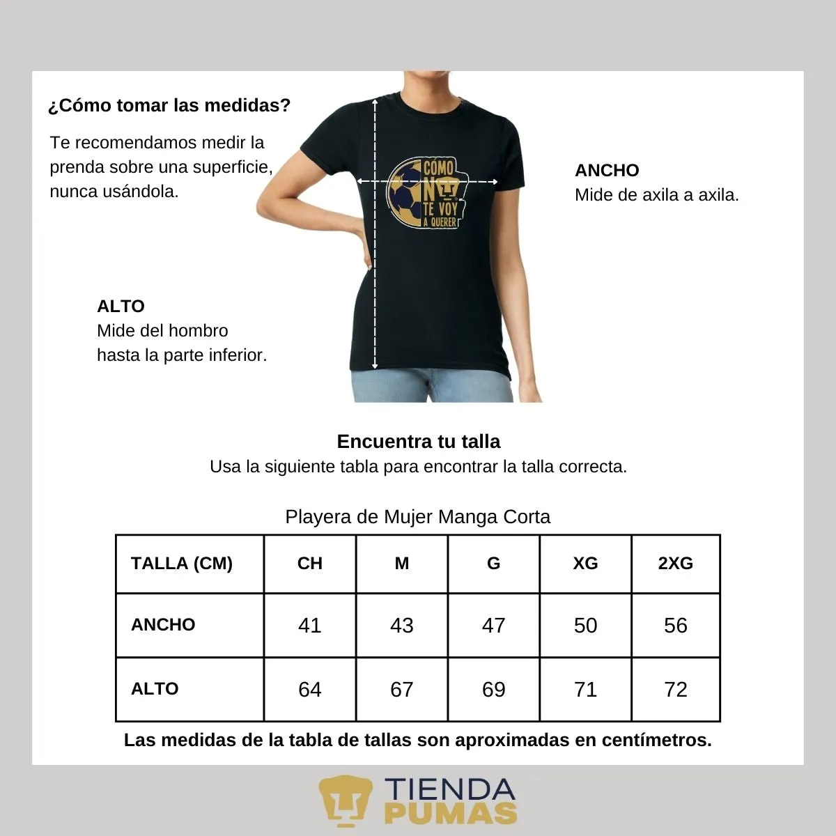 Playera Mujer Pumas UNAM Medio Balón