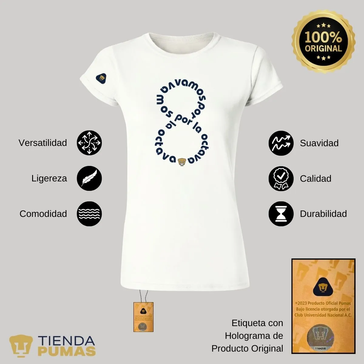 Playera Mujer Pumas UNAM octava