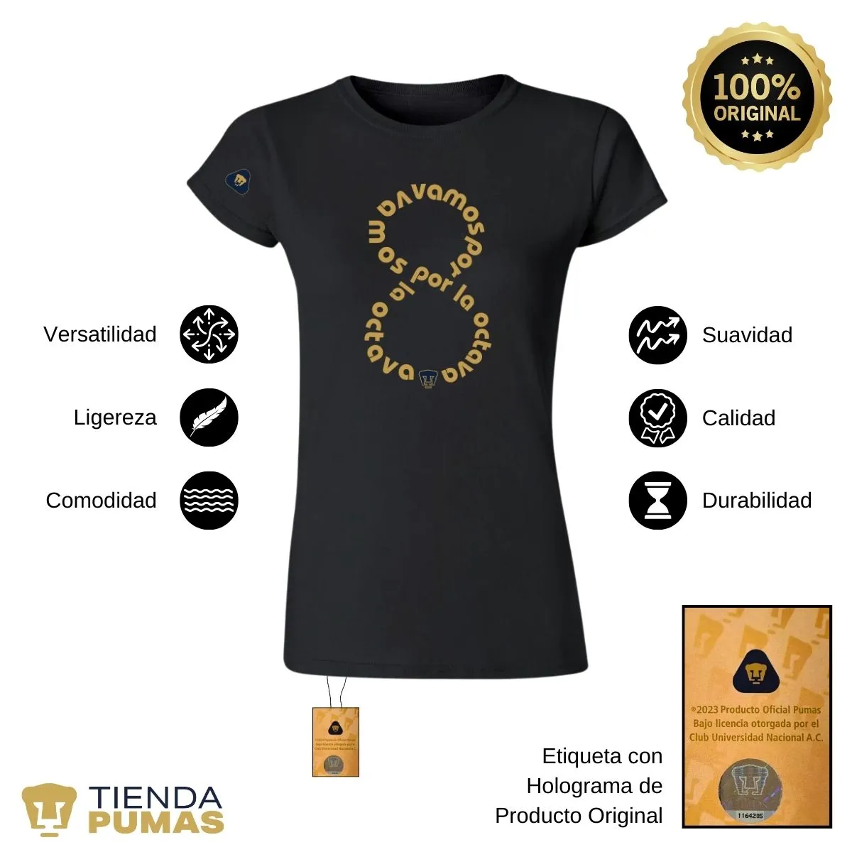 Playera Mujer Pumas UNAM octava