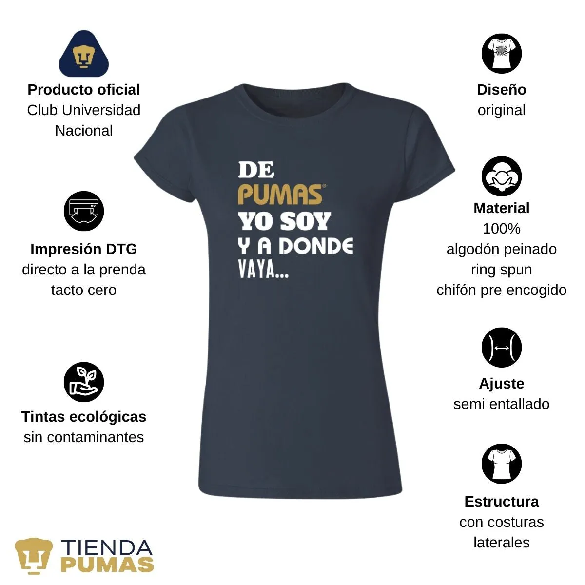 Playera Mujer Pumas UNAM voy