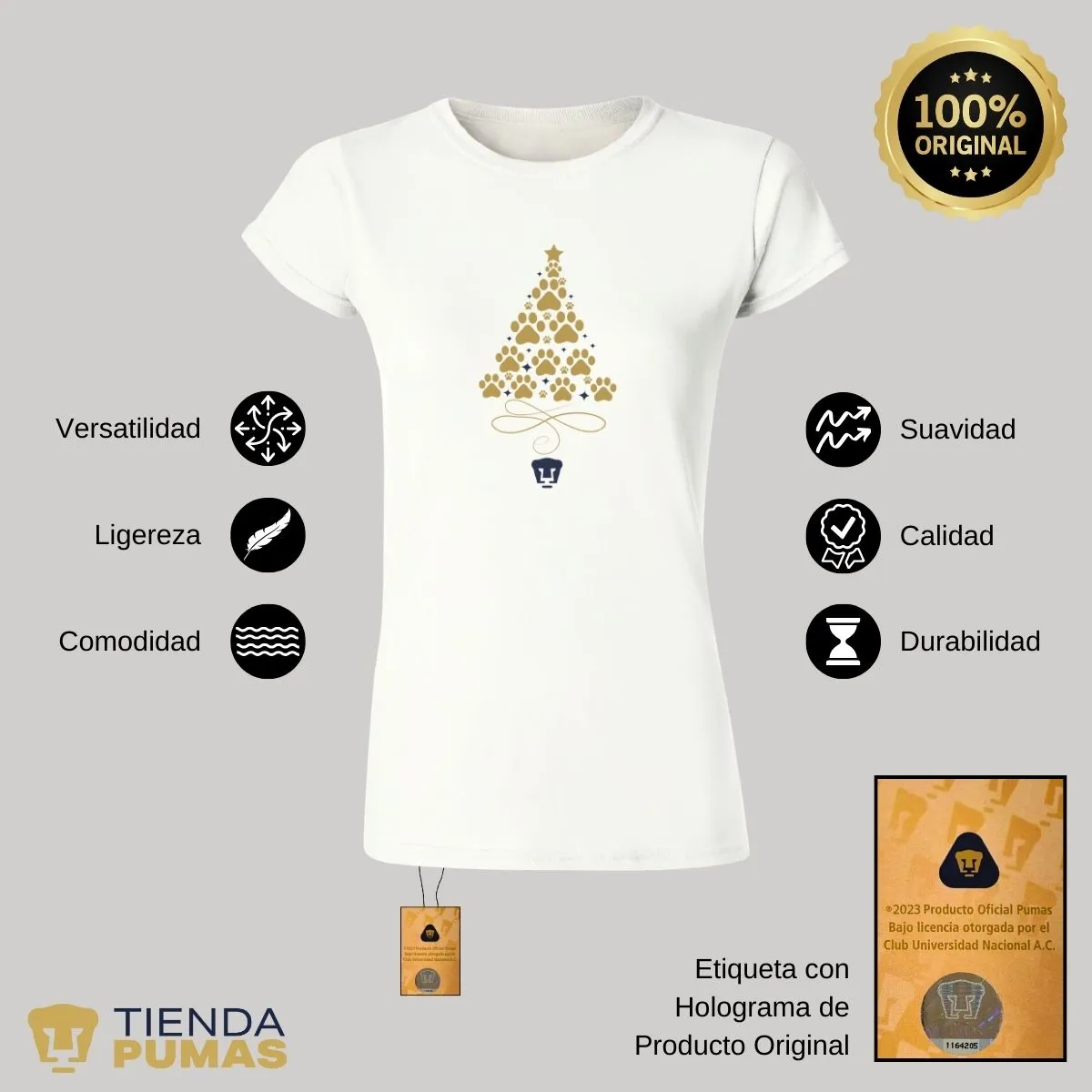 Playera Navidea Mujer Pumas UNAM rbol